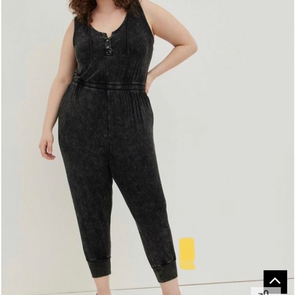 LoveSick Sleeveless Hooded Jumpsuit - Super Soft Wash Black